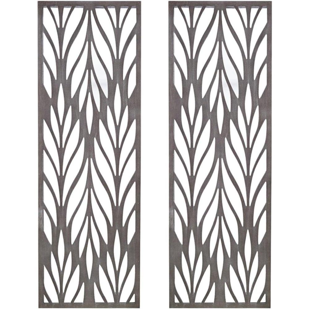 imageMadison Park Laurel Wall Art  Laser Cut Carved Botanical Tree Branches Genuine Fir Wooden Framed Rustic Finish  Modern Farmhouse Dcor for Living Room Ready to Hang Panel 12 x 36 Natural GreyReclaimed Grey