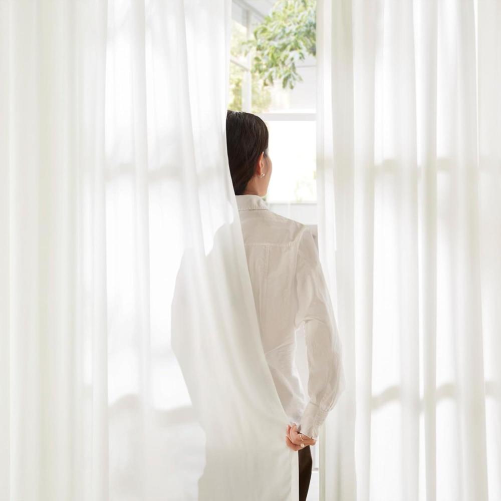 imageMadison Park NonSeeThrough Privacy White Curtains 2 Panels LightFiltering Window Curtain with Back Tabs for Bedroom ampamp Living Room Lexus 52quot x 95quotWhite