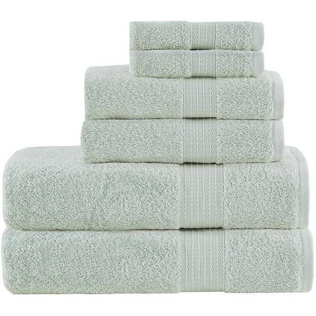 imageMadison Park Organic 100 Cotton Bathroom Towel Set Hotel ampamp Spa Quality Highly Absorbent Quick Dry Include for Shower Handwash ampamp Facial Washcloth MultiSizes SeafoamSeafoam