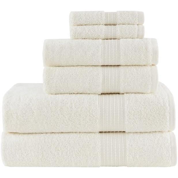 imageMadison Park Organic 100 Cotton Bathroom Towel Set Hotel ampamp Spa Quality Highly Absorbent Quick Dry Include for Shower Handwash ampamp Facial Washcloth MultiSizes SeafoamIvory