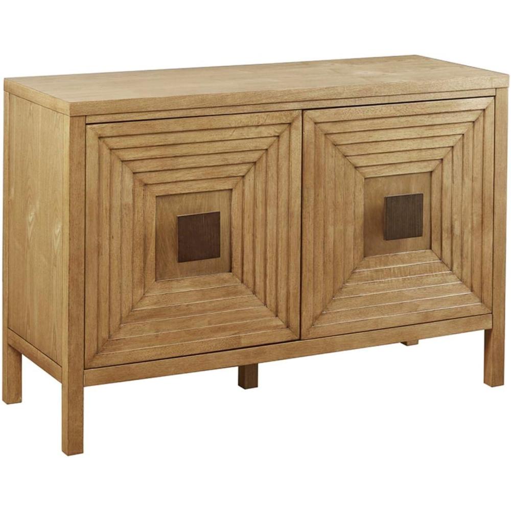 imageMadison Park Paige Accent Storage Cabinet for Living Room Accent Chest with 2 Adjustable Shelves Solid Wood Legs with Levelers Chic Geometric Living Room Cabinet Woodgrained Finish 475quotW Natural
