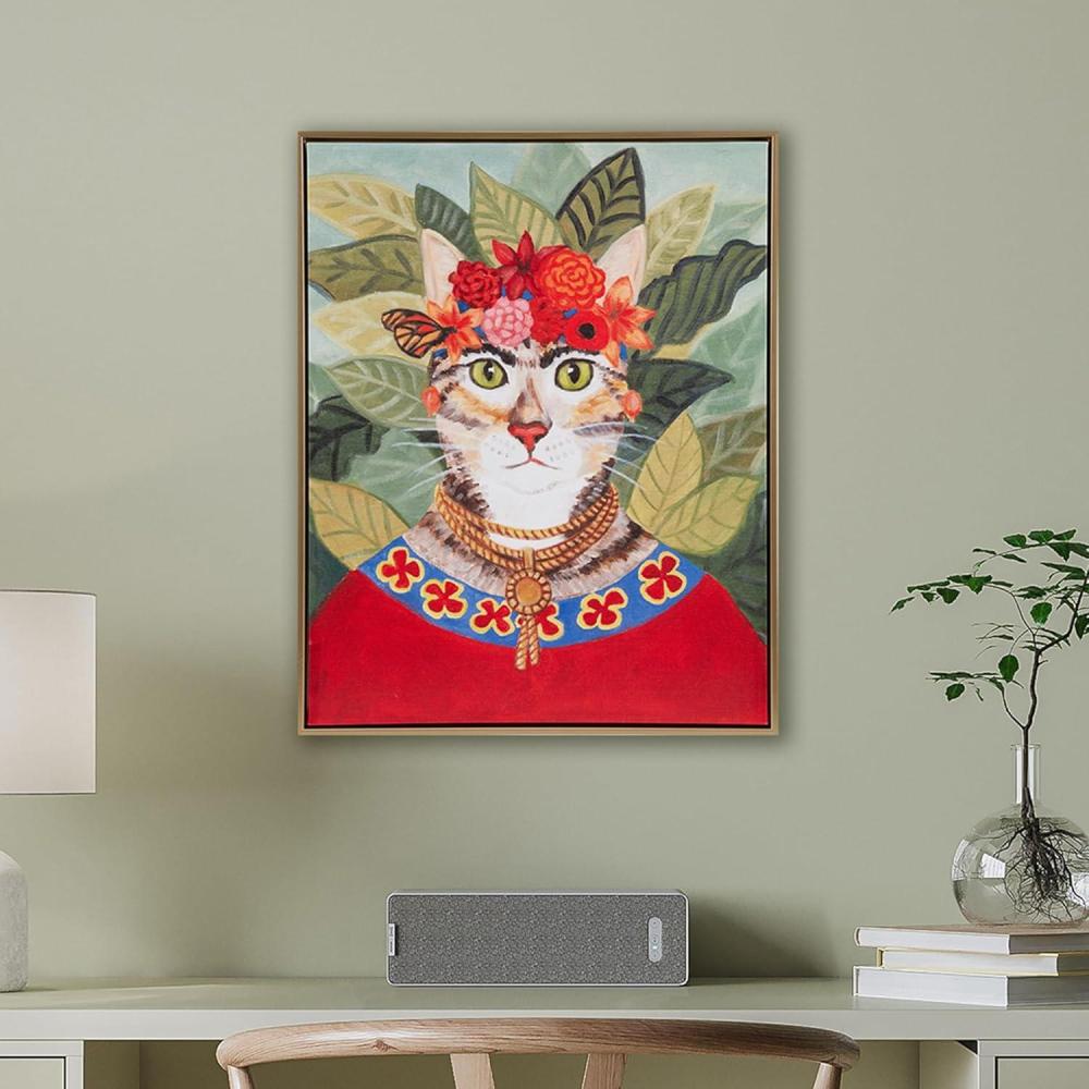 imageMadison Park Pet Wall Art Funny Animal Canvas Wall Decor for Bedroom Printed And Stretched Framed Ready To Hang Classic Parody Study Living Room Dcor Rosie Feline Pet PortraitBohemian Cat