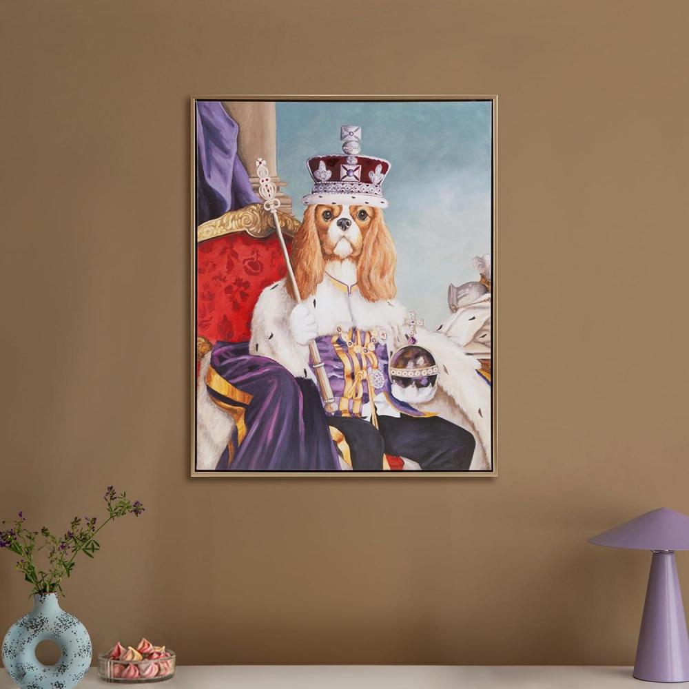 imageMadison Park Pet Wall Art Funny Animal Canvas Wall Decor for Bedroom Printed And Stretched Framed Ready To Hang Classic Parody Study Living Room Dcor Rosie Feline Pet PortraitKing Charles Spaniel III