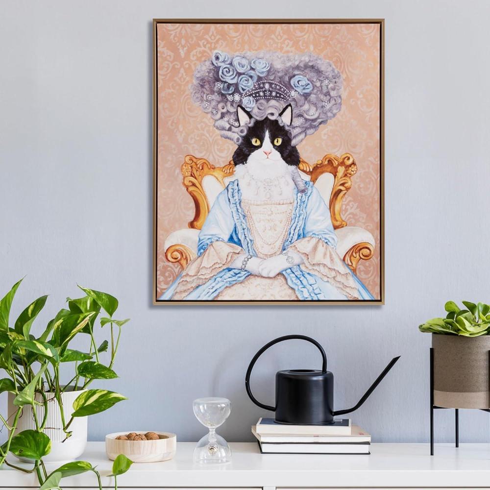 imageMadison Park Pet Wall Art Funny Animal Canvas Wall Decor for Bedroom Printed And Stretched Framed Ready To Hang Classic Parody Study Living Room Dcor Rosie Feline Pet PortraitQueen Bridger