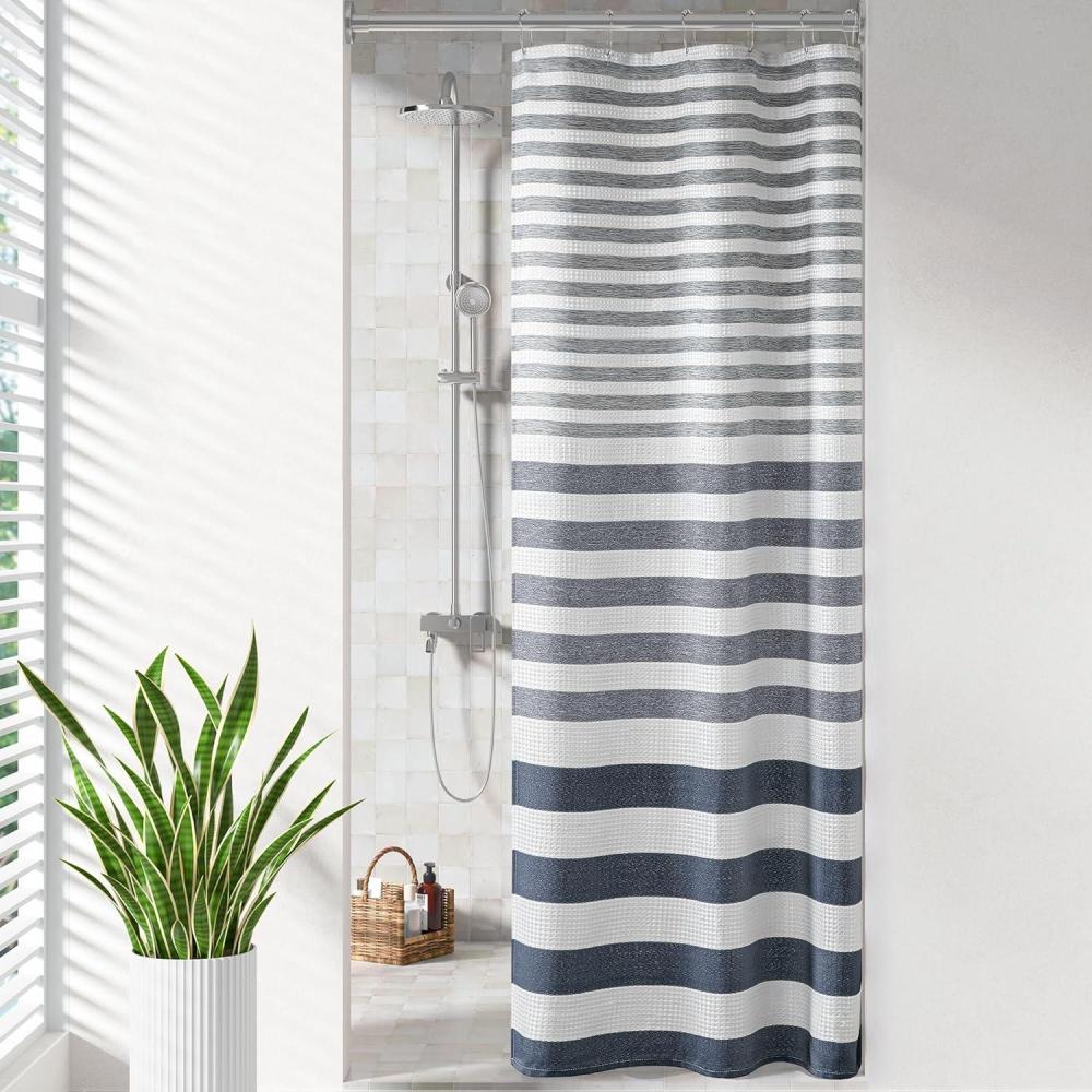 imageMadison Park Shower Curtain Spa Waffle Weave Shower Curtain for Bathroom 3M Scotchgard Moisture Management Spa Quality Modern Shower Curtains for Bathroom Standard 72x72 Taupe OmbreOmbre Blue