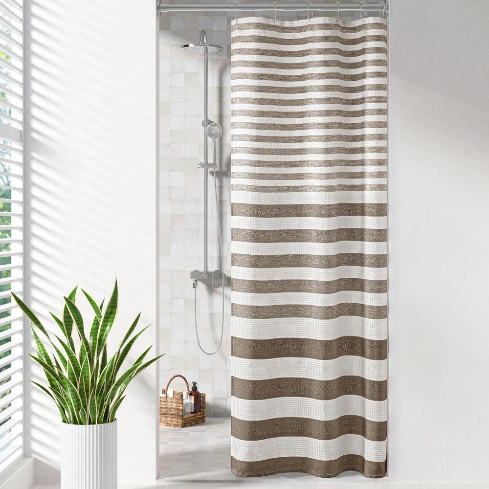 imageMadison Park Shower Curtain Spa Waffle Weave Shower Curtain for Bathroom 3M Scotchgard Moisture Management Spa Quality Modern Shower Curtains for Bathroom Standard 72x72 Taupe OmbreOmbre Taupe