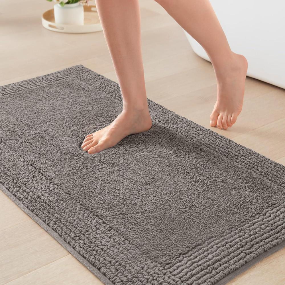 imageMadison Park Splendor Reversible 100 Cotton Tufted Bathroom Rug3000 GSM Hotel Quality Luxurious Plush Medium Pile Bath Mat Absorbent Quick Dry Shower Room Dcor 20x30 NaturalCharcoal