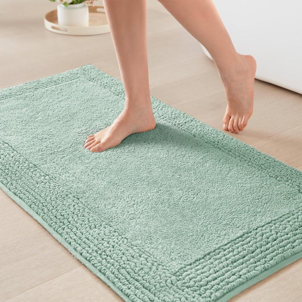 imageMadison Park Splendor Reversible 100 Cotton Tufted Bathroom Rug3000 GSM Hotel Quality Luxurious Plush Medium Pile Bath Mat Absorbent Quick Dry Shower Room Dcor 20x30 NaturalGreen