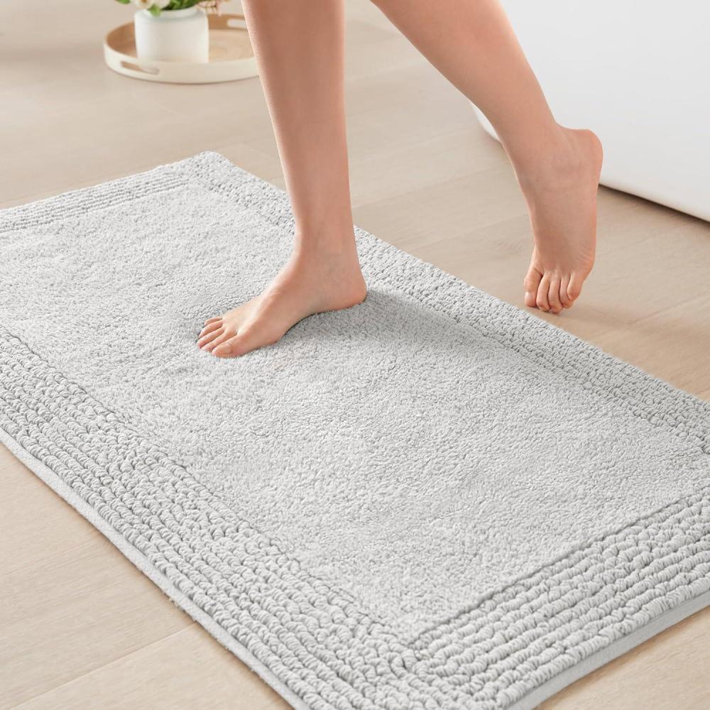 imageMadison Park Splendor Reversible 100 Cotton Tufted Bathroom Rug3000 GSM Hotel Quality Luxurious Plush Medium Pile Bath Mat Absorbent Quick Dry Shower Room Dcor 20x30 NaturalGrey