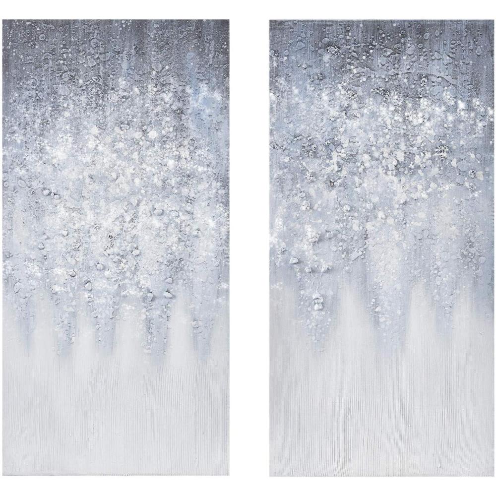 imageMadison Park Wall Art Living Room Dcor Abstract Glitter Embelished Canvas Home Accent Modern Dining Bathroom Decoration Ready to Hang Painting for Bedroom 15quotx 30quot Winter Glaze 2 Piece