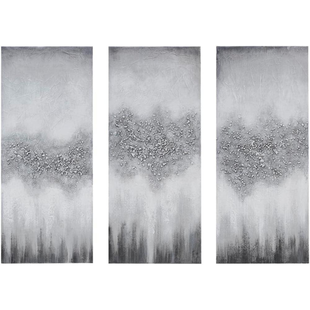 imageMadison Park Wall Art Living Room Dcor Embellished Hand Painted Canvas Home Accent Glitter Abstract Bathroom Decoration Ready to Hang Painting for Bedroom 15quotW x 35quotH x 15quotD Taupe 3 PieceGrey