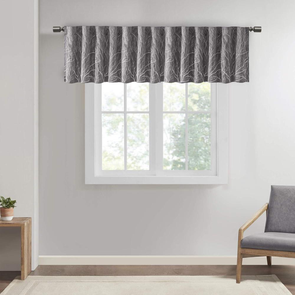 imageMadison Park White Curtains For Living room  Transitional Rod Pocket Curtains For Bedroom  Embroidered Andora Back Tab Fabric Window Curtains  50quot x 84quot 1Panel PackGrey