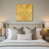 MADISON PARK SIGNATURE Sunburst Wall Art – Modern Resin Dimensional Radiant Color Hand Painted Home Décor Abstract Textured Gold 30″ W x 30″ H x 1.25″ D(Gold)