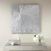 MADISON PARK SIGNATURE Sunburst Wall Art – Modern Resin Dimensional Radiant Color Hand Painted Home Décor Abstract Textured Gold 30″ W x 30″ H x 1.25″ D(Silver)