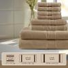 Madison Park 800GSM Bathroom Towel Set of 8 100% Cotton Bath Towel Set for Bathroom Luxurious Highly Absorbent 2 Bath Towels 2 Hand Towels 4 Washcloths Quick Dry Spa Quality Seafoam(Taupe)