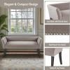 Madison Park Accent Bench, Upholstered with Nailhead Trim, & Padded Seat Entryway Bench Small, End of Bed Bench with Back, 49.5″ W x 19.25″ D x 23″ H, Tan(Grey)