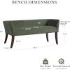 Madison Park Accent Bench, Upholstered with Nailhead Trim, & Padded Seat Entryway Bench Small, End of Bed Bench with Back, 49.5″ W x 19.25″ D x 23″ H, Tan(Green)