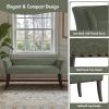 Madison Park Accent Bench, Upholstered with Nailhead Trim, & Padded Seat Entryway Bench Small, End of Bed Bench with Back, 49.5″ W x 19.25″ D x 23″ H, Tan(Green)