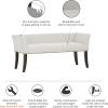 Madison Park Accent Bench, Upholstered with Nailhead Trim, & Padded Seat Entryway Bench Small, End of Bed Bench with Back, 49.5″ W x 19.25″ D x 23″ H, Tan(Cream)