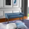 Madison Park Accent Bench, Upholstered with Nailhead Trim, & Padded Seat Entryway Bench Small, End of Bed Bench with Back, 49.5″ W x 19.25″ D x 23″ H, Tan(Blue)