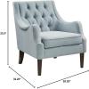 Madison Park Accent Chair for Living Room, Upholstered Button Tufted Back, Removable 5.75″ T Seat Cushion, Solid Wood Legs, Modern Accent Armchair Family Room Furniture, Bedroom Chair, 29.25″ W Spice(Dusty Blue)