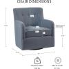 Madison Park Adele Upholstered Swivel Accent Chair, Cozy Upholstered Swivel Chair for Living Room, 7″ Thick Removable Cushion, Modern Accent Armchair, Family Room Furniture, Bedroom Chair, Blue, 29″W