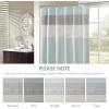 Madison Park Amherst Bathroom Shower Curtain Faux Silk Pieced Striped Modern Microfiber Bath Curtains, 72×72 Inches, Aqua(Aqua)