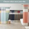 Madison Park Amherst Bathroom Shower Curtain Faux Silk Pieced Striped Modern Microfiber Bath Curtains, 72×72 Inches, Aqua(Aqua)