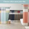 Madison Park Amherst Bathroom Shower Curtain Faux Silk Pieced Striped Modern Microfiber Bath Curtains, 72×72 Inches, Aqua(Blue)