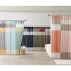 Madison Park Amherst Bathroom Shower Curtain Faux Silk Pieced Striped Modern Microfiber Bath Curtains, 72×72 Inches, Aqua(Coral)