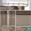 Madison Park Amherst Bathroom Shower Curtain Faux Silk Pieced Striped Modern Microfiber Bath Curtains, 72×72 Inches, Aqua(Natural)