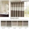 Madison Park Amherst Bathroom Shower Curtain Faux Silk Pieced Striped Modern Microfiber Bath Curtains, 72×72 Inches, Aqua(Natural)