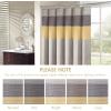 Madison Park Amherst Bathroom Shower Curtain Faux Silk Pieced Striped Modern Microfiber Bath Curtains, 72×72 Inches, Aqua(Yellow)