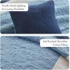 Madison Park Attingham Reversible Quilt Set – All Season Breathable Coverlet, Lightweight Cozy Bedding Layers, Matching Shams, Full/Queen(90″x90″), Navy 7 Piece(Navy)