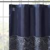 Madison Park Aubrey Shower Curtain Paisley Jacquard Pieced Microfiber Faux Silk Modern Home Bathroom Decorations Bathtub Privacy Screen, Decorative Bathroom, 72″ x 72″, Navy(Navy)