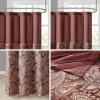 Madison Park Aubrey Shower Curtain Paisley Jacquard Pieced Microfiber Faux Silk Modern Home Bathroom Decorations Bathtub Privacy Screen, Decorative Bathroom, 72″ x 72″, Navy(Burgundy)