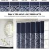 Madison Park Aubrey Shower Curtain Paisley Jacquard Pieced Microfiber Faux Silk Modern Home Bathroom Decorations Bathtub Privacy Screen, Decorative Bathroom, 72″ x 72″, Navy(Navy)