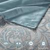 Madison Park Aubrey Shower Curtain Paisley Jacquard Pieced Microfiber Faux Silk Modern Home Bathroom Decorations Bathtub Privacy Screen, Decorative Bathroom, 72″ x 72″, Navy(Teal)