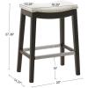 Madison Park Belfast Bar Stools, Contour Padded Seat, Nail Head Trim, Modern Kitchen Counter Chair, Solid Hardwood, Metal Kickplate Footrest, Dining Room Accent Furniture, Linen(Cream)