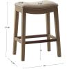 Madison Park Belfast Bar Stools, Contour Padded Seat, Nail Head Trim, Modern Kitchen Counter Chair, Solid Hardwood, Metal Kickplate Footrest, Dining Room Accent Furniture, Linen(Linen)