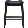 Madison Park Belfast Bar Stools, Contour Padded Seat, Nail Head Trim, Modern Kitchen Counter Chair, Solid Hardwood, Metal Kickplate Footrest, Dining Room Accent Furniture, Linen(Navy)