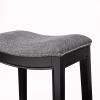 Madison Park Belfast Bar Stools, Contour Padded Seat, Nail Head Trim, Modern Kitchen Counter Chair, Solid Hardwood, Metal Kickplate Footrest, Dining Room Accent Furniture, Linen(Grey)