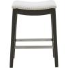 Madison Park Belfast Bar Stools, Contour Padded Seat, Nail Head Trim, Modern Kitchen Counter Chair, Solid Hardwood, Metal Kickplate Footrest, Dining Room Accent Furniture, Linen(Cream)