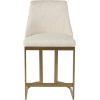 Madison Park Bryce Counter Stool, Antique Gold Metal Base, Curved Rounded Back Upholstered Counter Height Stool for Kitchen Island, 40.5″ H, Cream