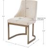 Madison Park Bryce Parsons Upholstered Accent Dining Chairs Set of 2, Padded Seat with Cushion, Antique Gold Metal Frame Back and Sled Leg, Contemporary Modern Chic for Kitchen, Cream 2 Piece(Cream)