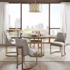 Madison Park Bryce Parsons Upholstered Accent Dining Chairs Set of 2, Padded Seat with Cushion, Antique Gold Metal Frame Back and Sled Leg, Contemporary Modern Chic for Kitchen, Cream 2 Piece(Grey)