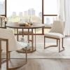 Madison Park Bryce Parsons Upholstered Accent Dining Chairs Set of 2, Padded Seat with Cushion, Antique Gold Metal Frame Back and Sled Leg, Contemporary Modern Chic for Kitchen, Cream 2 Piece(Cream)