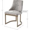 Madison Park Bryce Parsons Upholstered Accent Dining Chairs Set of 2, Padded Seat with Cushion, Antique Gold Metal Frame Back and Sled Leg, Contemporary Modern Chic for Kitchen, Cream 2 Piece(Grey)