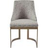 Madison Park Bryce Parsons Upholstered Accent Dining Chairs Set of 2, Padded Seat with Cushion, Antique Gold Metal Frame Back and Sled Leg, Contemporary Modern Chic for Kitchen, Cream 2 Piece(Grey)