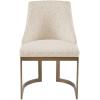 Madison Park Bryce Parsons Upholstered Accent Dining Chairs Set of 2, Padded Seat with Cushion, Antique Gold Metal Frame Back and Sled Leg, Contemporary Modern Chic for Kitchen, Cream 2 Piece(Cream)